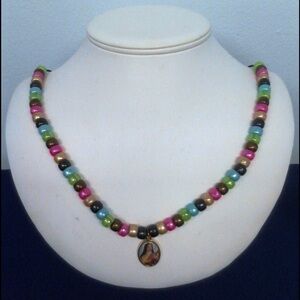 Little Flower Bead Necklace + FREE Prayer Card